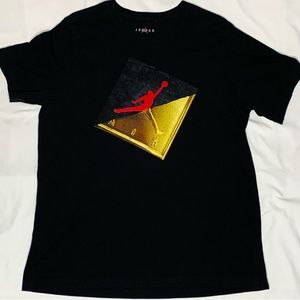 Men’s Black Air Jordan Dipped in Gold Logo T-Shirt